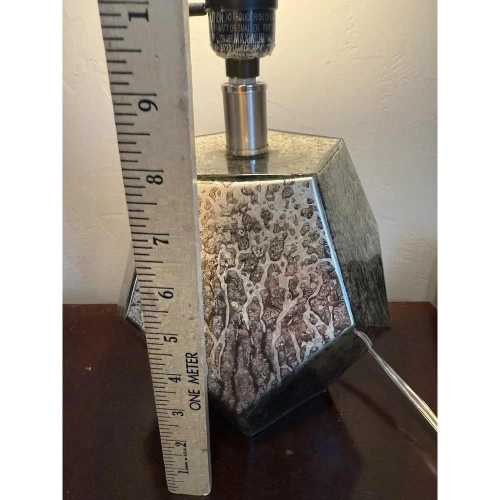 Glads Table Office Lamp metallic, silver, geometric 15